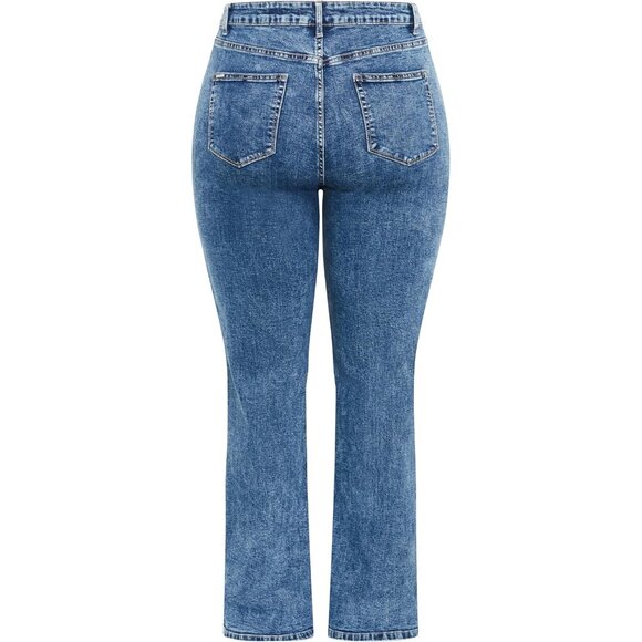 Women's Stretch Cotton Straight Jeans Plus Size Mid Rise 24 Chic Durable - Picture 7 of 7